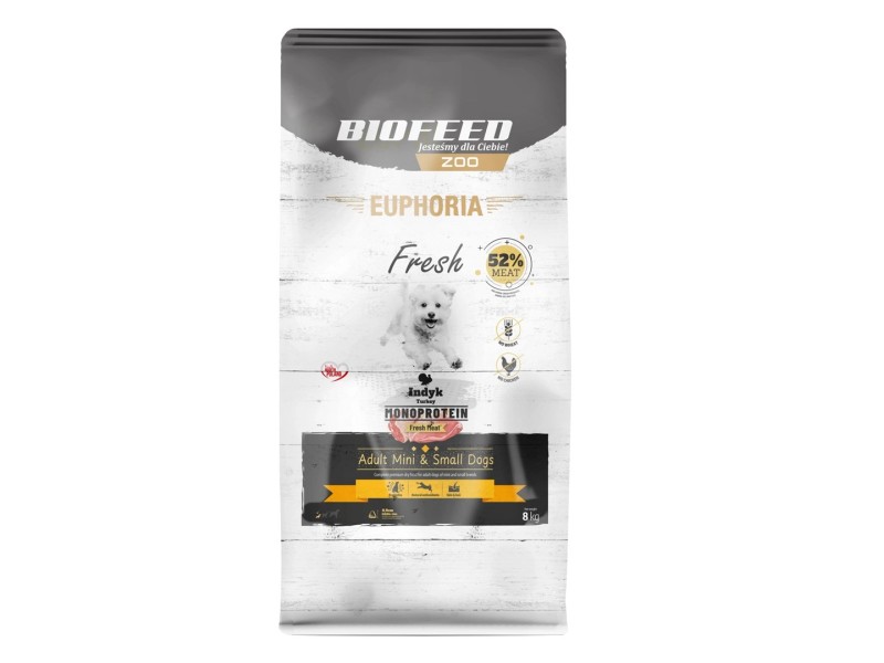 BIOFEED Euphoria Fresh Adult Mini & Small Monoprotein Turkey - dry dog food - 8kg