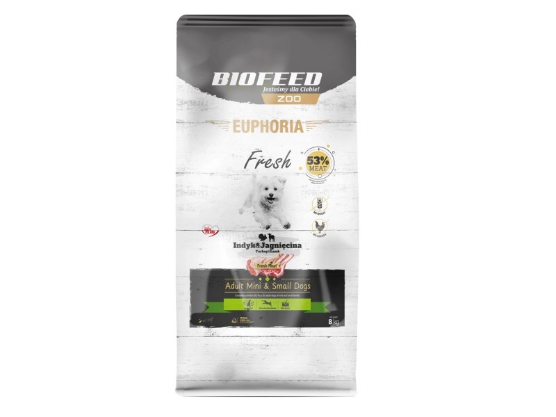 BIOFEED Euphoria Fresh Adult Mini & Small Turkey with lamb - dry dog food - 8kg