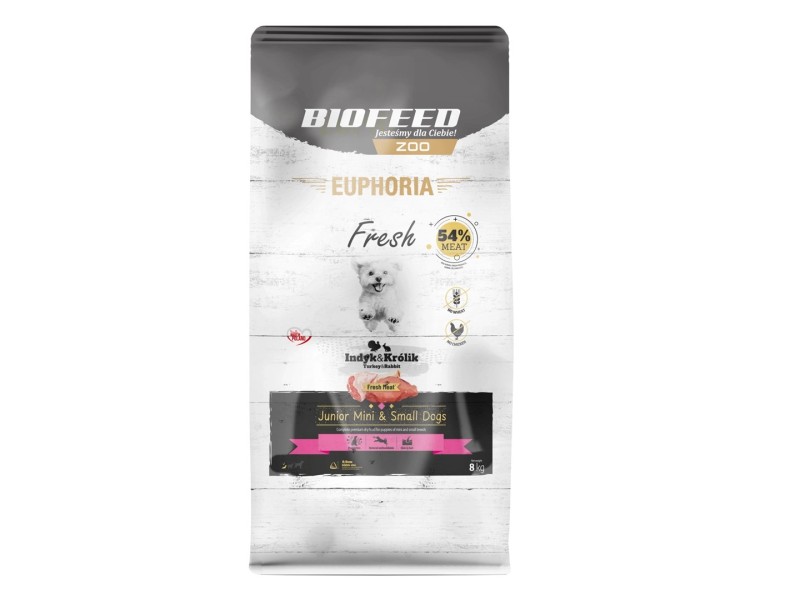 BIOFEED Euphoria Fresh Junior Mini & Small Monoprotein Turkey  - dry dog food - 8kg