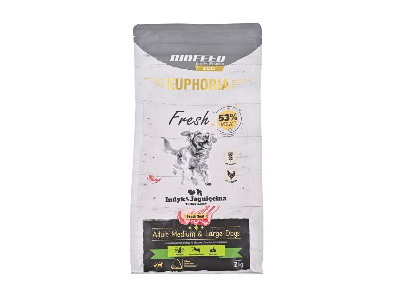 BIOFEED Euphoria Fresh Adult Medium & Large Turkey with lamb - dry dog food - 2kg
