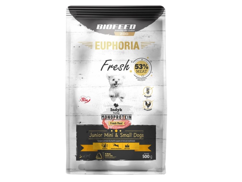 BIOFEED Euphoria Fresh Junior Turkey Monoprotein XS/S - dry dog food - 500g