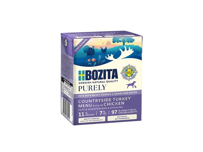 BOZITA Purely Paté Duoprotein Junior Chicken and turkey - wet dog food - 370g