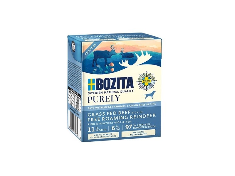 BOZITA Purely Paté Duoprotein Beef and reindeer - wet dog food - 370g