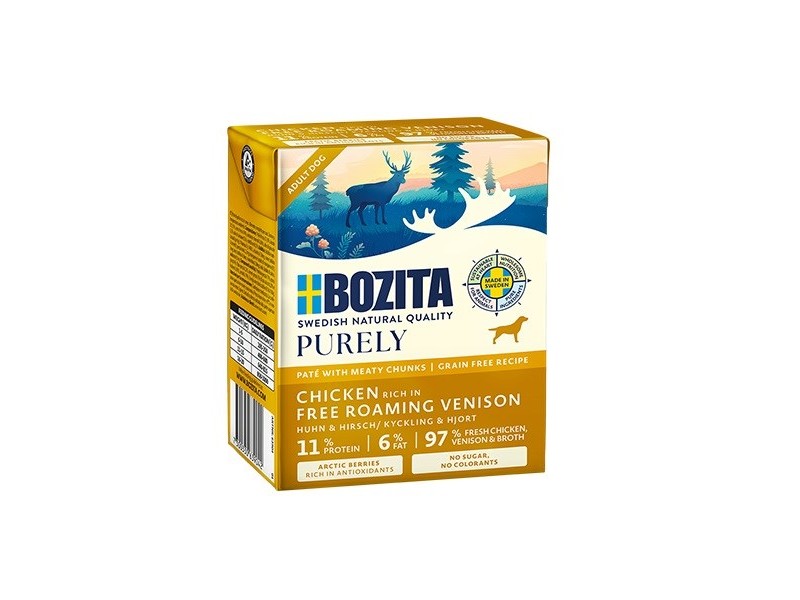 BOZITA Purely Paté Duoprotein Chicken and venison - wet dog food - 370g