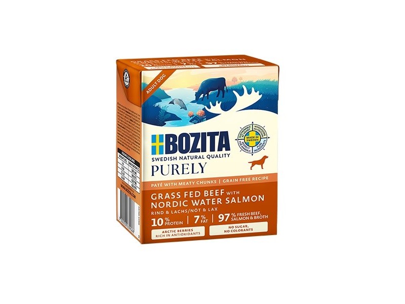 BOZITA Purely Paté Duoprotein Beef and salmon - wet dog food - 370g