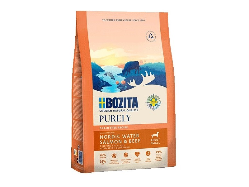 BOZITA Purely Adult Small Salmon and beef - dry dog food - 7,5kg