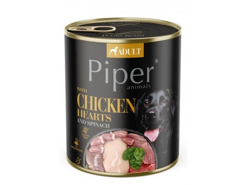 DOLINA NOTECI Piper Chicken hearts with spinach - Wet dog food - 800 g DOLINA NOTECI Piper Chicken hearts with spinach - Wet dog food - 800 g