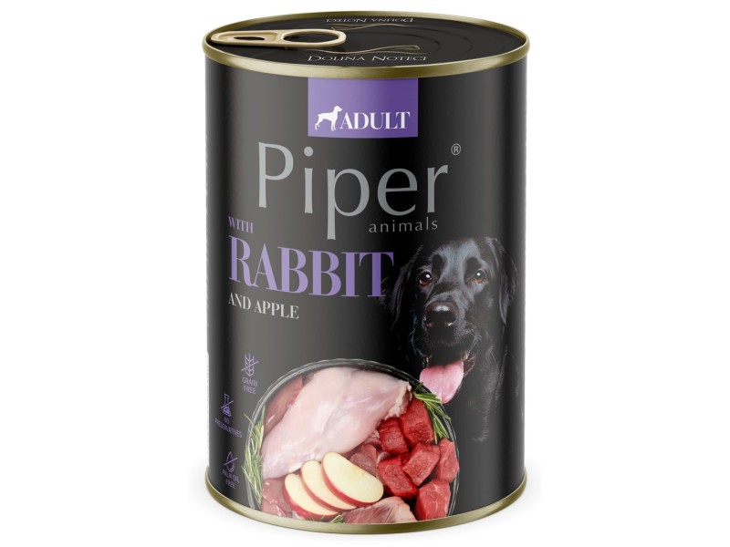 DOLINA NOTECI Piper Animals Rabbit and apple - wet dog food - 800g