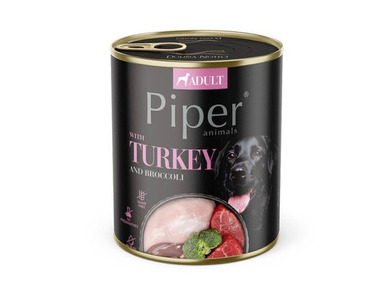 DOLINA NOTECI Piper with turkey and broccoli  - wet dog food - 800g