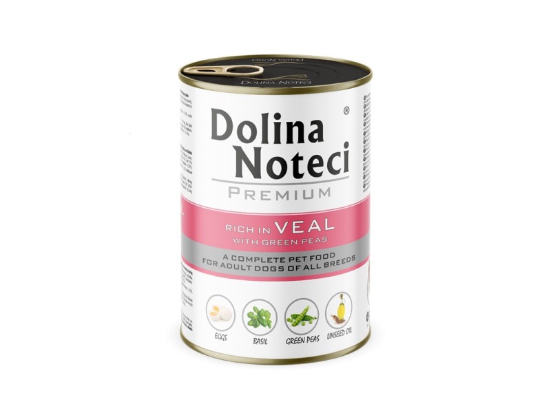 DOLINA NOTECI Premium Rich in veal with green peas - wet dog food - 400g