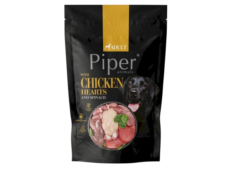 PIPER ANIMALS with chicken hearts and spinach - wet dog food - 500g PIPER ANIMALS with chicken hearts and spinach - wet dog food - 500g