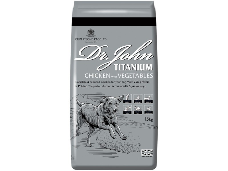 DR JOHN Titanium Chicken - dry dog food - 15kg