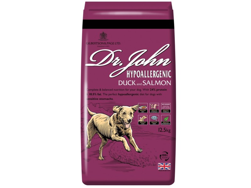 DR JOHN Hypoallergenic Duck with salmon - dry dog food - 12,5kg
