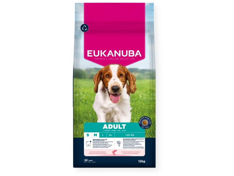 EUKANUBA Adult Small/Medium Salmon & Barley - dry dog food - 12kg