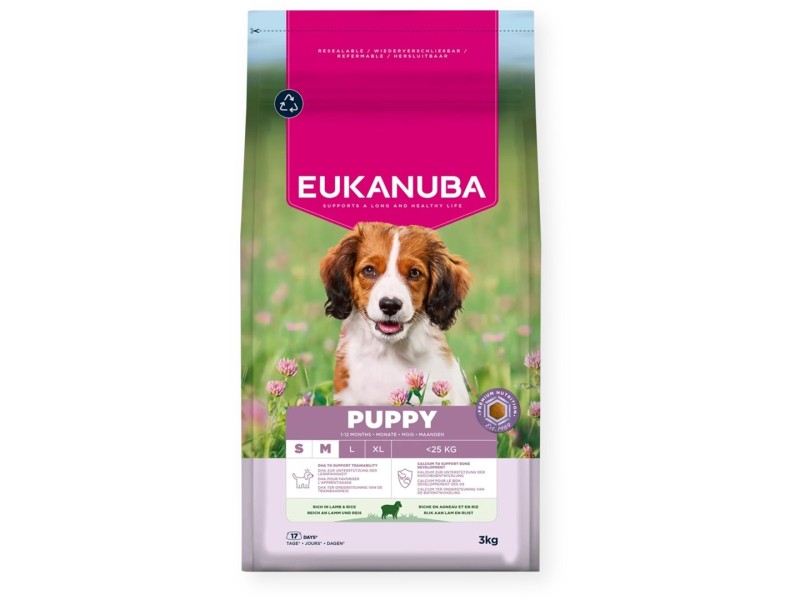EUKANUBA Puppy Small/Medium Lamb & Rice - dry dog food - 3kg