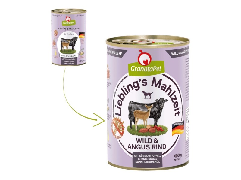 GRANATAPET Liebling's Mahlzeit Venison and angus beef - wet dog food - 800g GRANATAPET Liebling's Mahlzeit Venison and angus beef - wet dog food - 800g