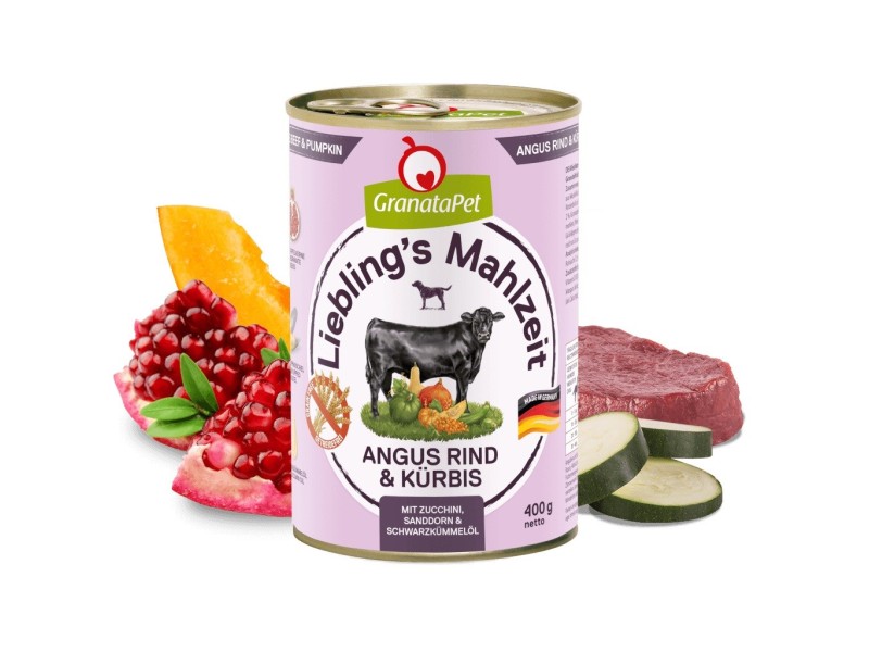 GRANATAPET Liebling's Mahlzeit Angus beef & pumpkin - wet dog food - 800g