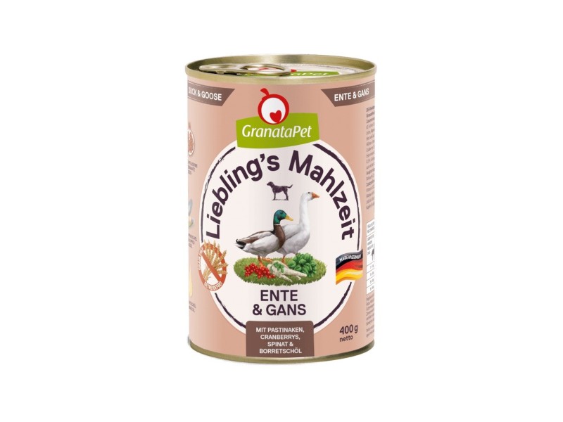 GRANATAPET Liebling's Mahlzeit Duck and goose - wet dog food - 800g GRANATAPET Liebling's Mahlzeit Duck and goose - wet dog food - 800g