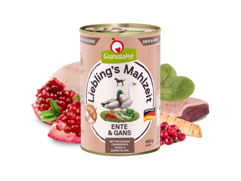 GRANATAPET Liebling's Mahlzeit Duck and goose - wet dog food - 800g GRANATAPET Liebling's Mahlzeit Duck and goose - wet dog food - 800g