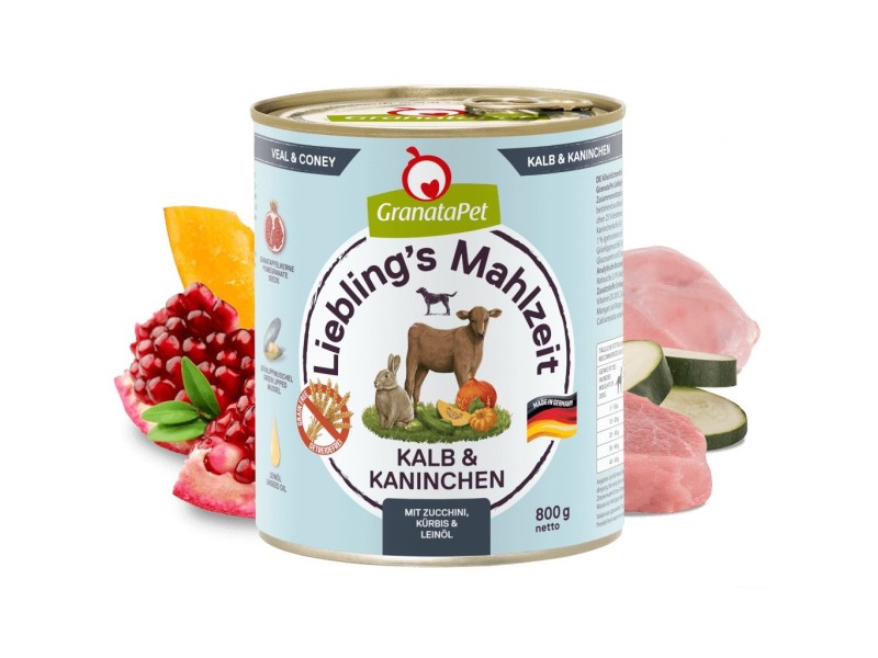 GRANATAPET Liebling's Mahlzeit Veal and coney - wet dog food - 800g