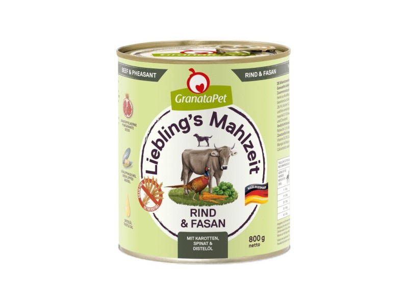 GRANATAPET Liebling's Mahlzeit Beef and pheasant - wet dog food - 800g GRANATAPET Liebling's Mahlzeit Beef and pheasant - wet dog food - 800g