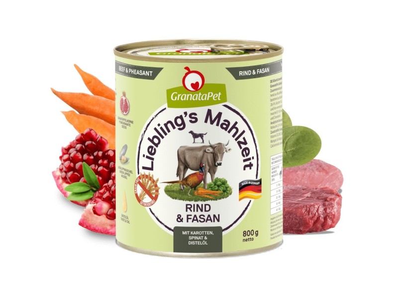 GRANATAPET Liebling's Mahlzeit Beef and pheasant - wet dog food - 800g GRANATAPET Liebling's Mahlzeit Beef and pheasant - wet dog food - 800g