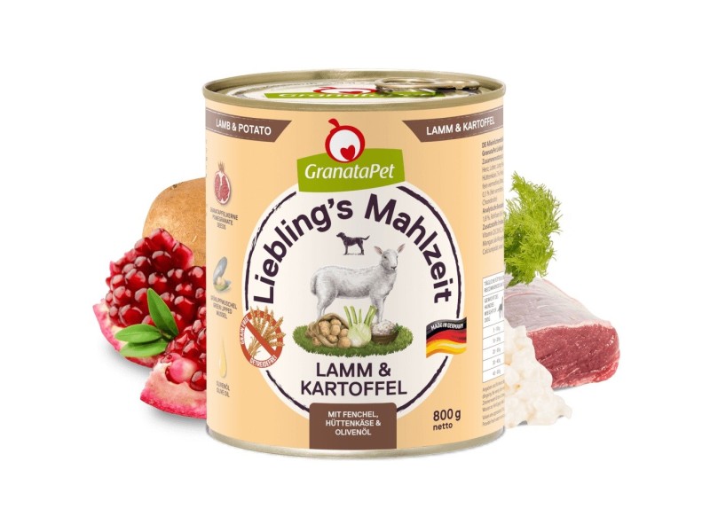 GRANATAPET Liebling's Mahlzeit Lamb and potato - wet dog food - 800g