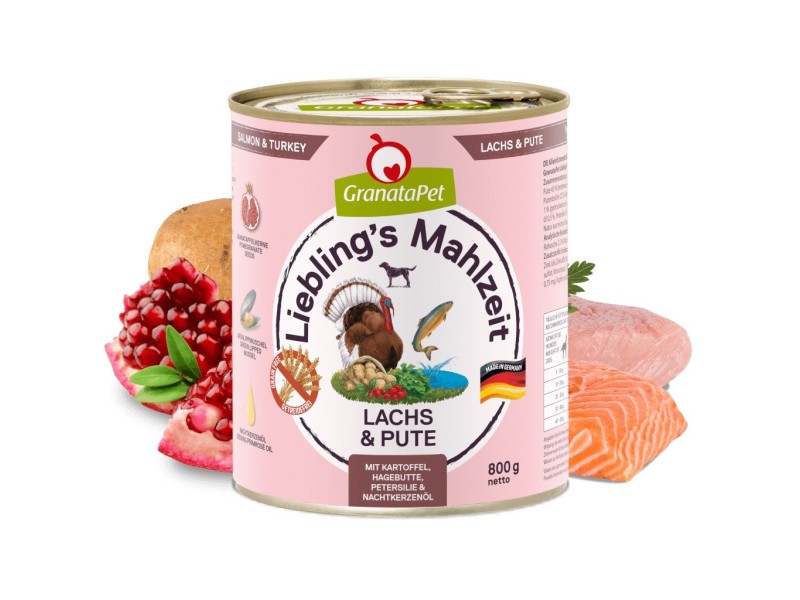 GRANATAPET Liebling's Mahlzeit Salmon and turkey - wet dog food - 800g