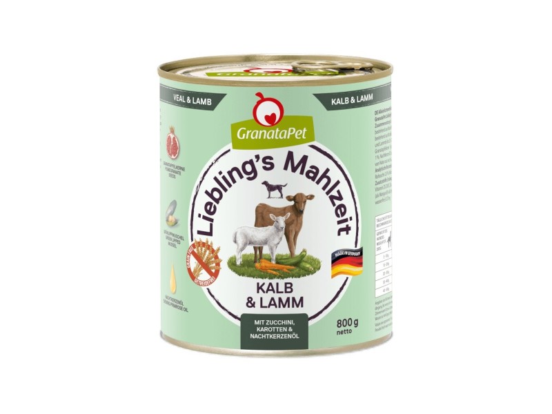 GRANATAPET Liebling's Mahlzeit Veal and lamb - wet dog food - 800g