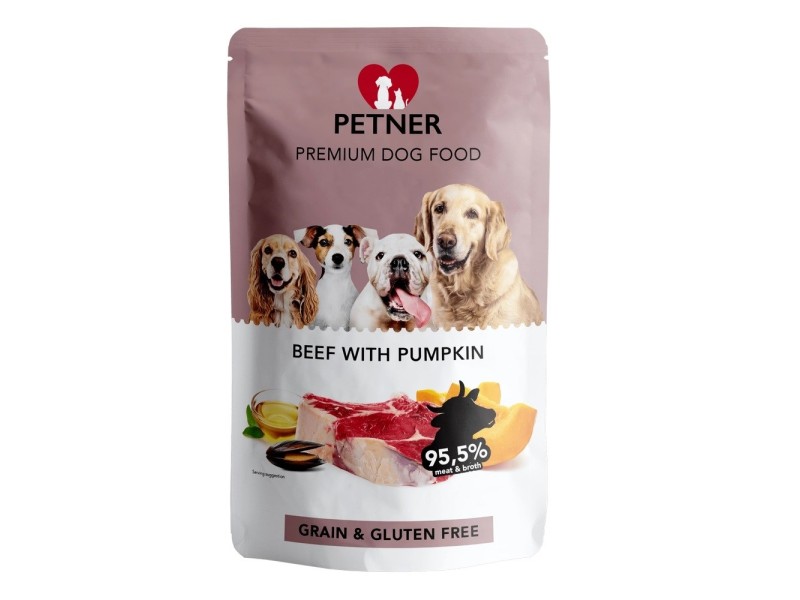 PETNER Beef with pumpkin - wet dog food - 500g