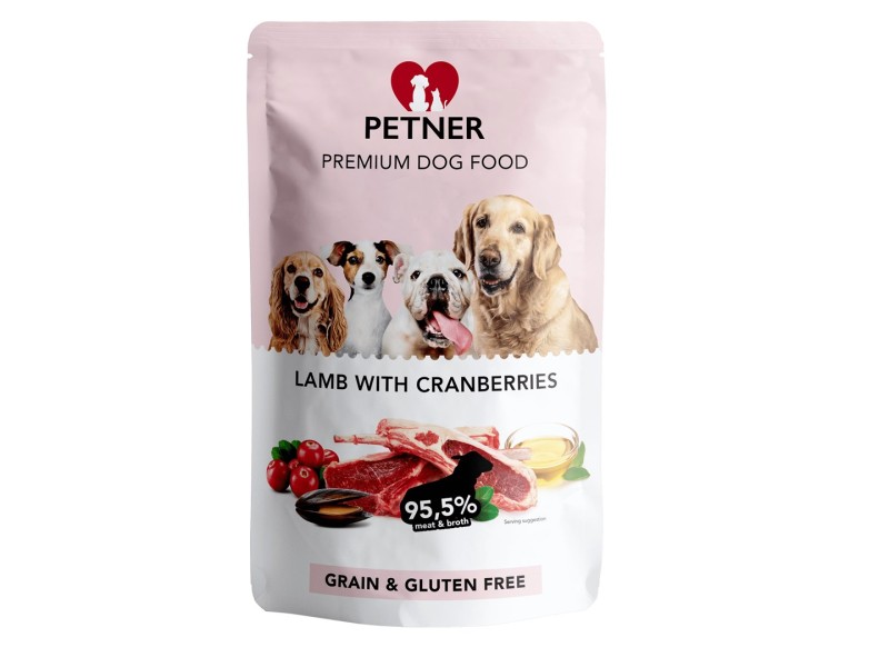 PETNER Lamb with cranberries - wet dog food - 500g