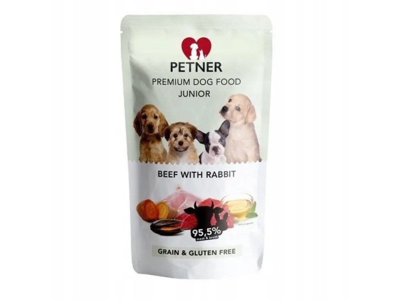 PETNER Junior Mini Beef with rabbit - wet dog food - 500g