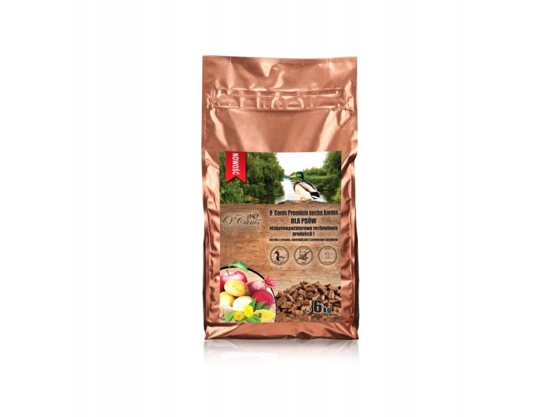 O'CANIS Premium Duck with millet, potatoes, and red beetroot - dry dog food - 6kg