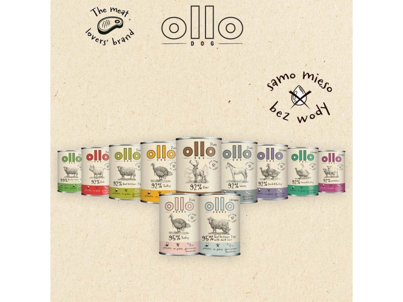 OLLO Puppy Pure Turkey - wet dog food - 850 g