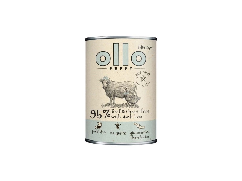 OLLO Puppy Umami Beef and Green Tripe with Duck Liver - wet dog food - 850g