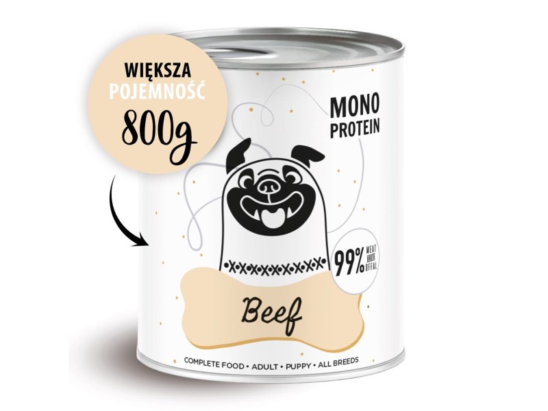 PAKA ZWIERZAKA Pepe Beef - wet dog food - 800g