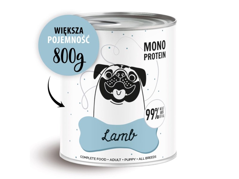 PAKA ZWIERZAKA Pepe Lamb - wet dog food - 800g