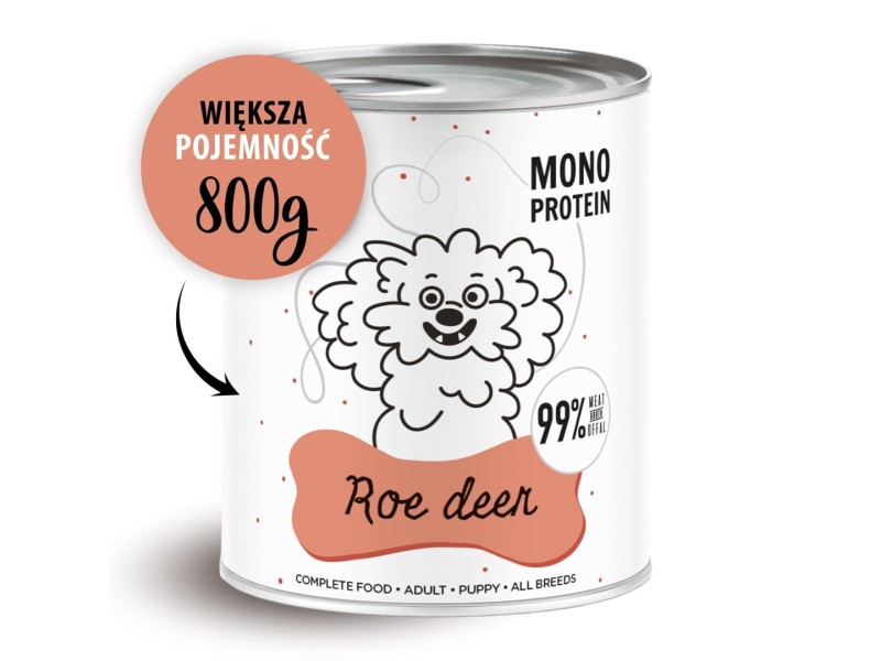 PAKA ZWIERZAKA Pepe Roe deer - wet dog food - 800g