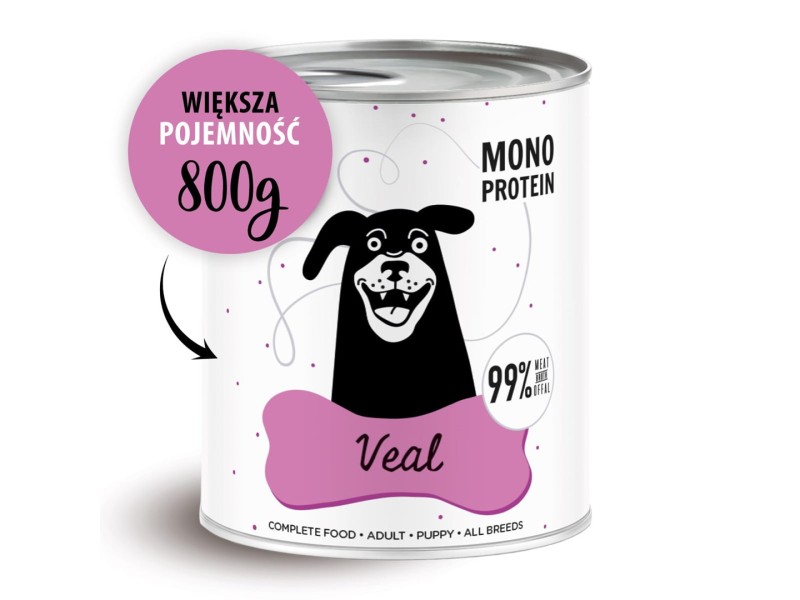 PAKA ZWIERZAKA Pepe Veal - wet dog food - 800g