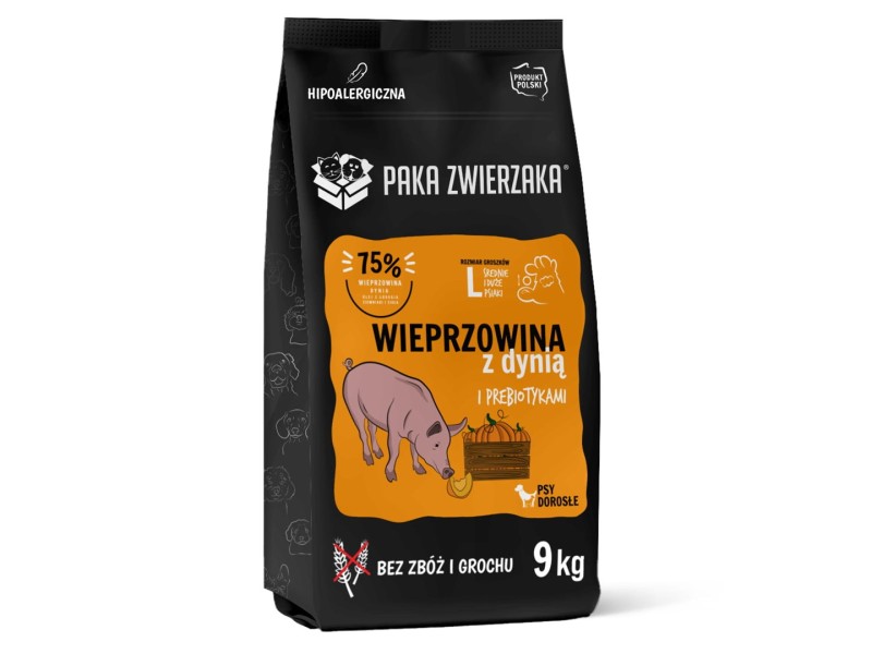PAKA ZWIERZAKA Pork with pumpkin L - dry dog food - 9kg