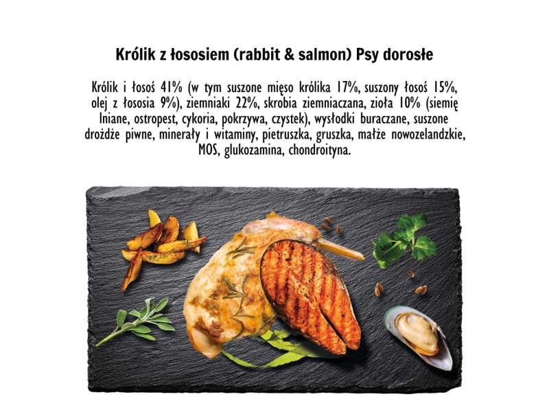 PAKA ZWIERZAKA Rabbit with salmon M - dry dog food - 9kg PAKA ZWIERZAKA Rabbit with salmon M - dry dog food - 9kg