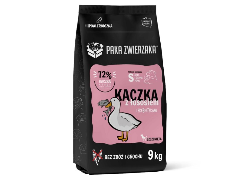 PAKA ZWIERZAKA Puppy Duck with salmon S - dry dog food - 9kg