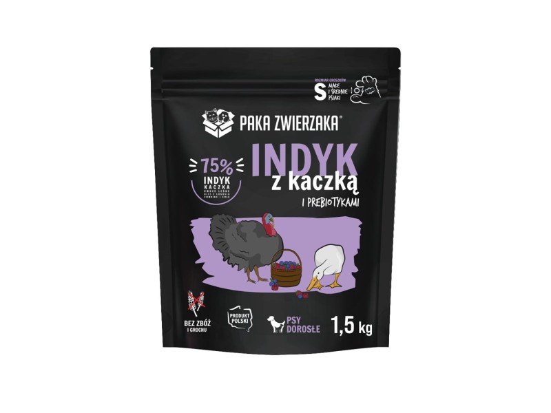 PAKA ZWIERZAKA Turkey with duck S - dry dog food - 1,5kg