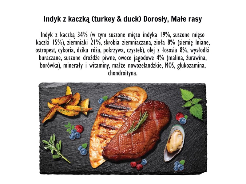 PAKA ZWIERZAKA Turkey with duck S - dry dog food - 1,5kg