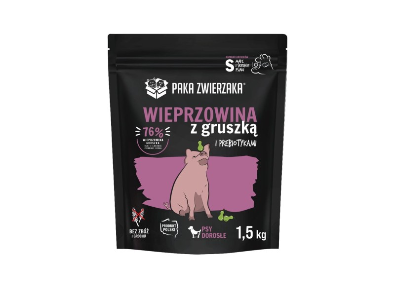 PAKA ZWIERZAKA Pork with pear S - dry dog food - 1,5kg