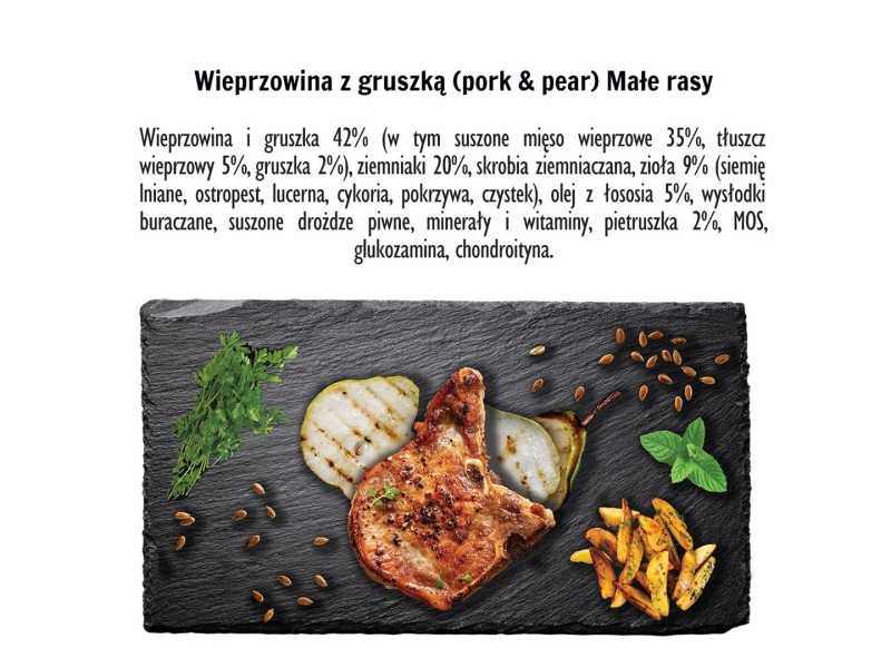 PAKA ZWIERZAKA Pork with pear S - dry dog food - 1,5kg