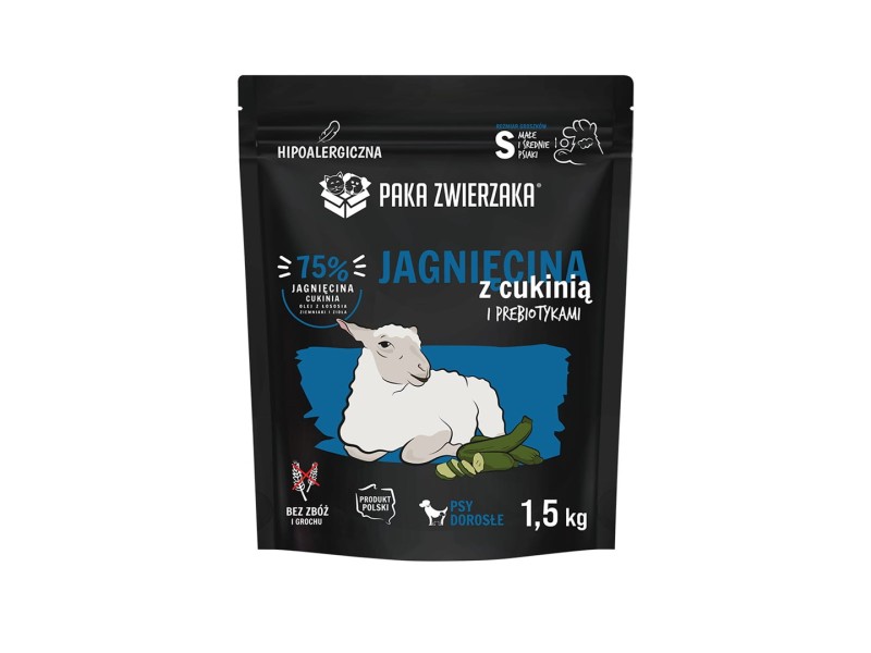 PAKA ZWIERZAKA Lamb with zucchini S - dry dog food - 1,5kg PAKA ZWIERZAKA Lamb with zucchini S - dry dog food - 1,5kg