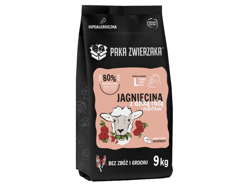 PAKA ZWIERZAKA Puppy Lamb with wild rose L - dry dog food - 9kg PAKA ZWIERZAKA Puppy Lamb with wild rose L - dry dog food - 9kg