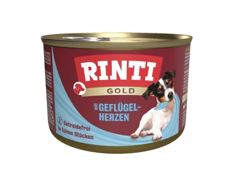 RINTI Gold Poultry hearts - wet dog food - 185g