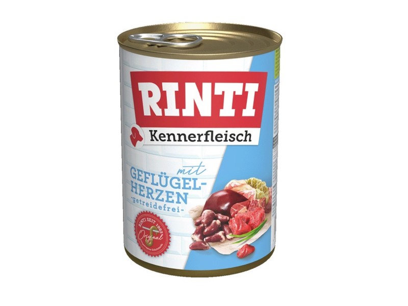 RINTI Kennerfleisch Poultry hearts - wet dog food - 400g